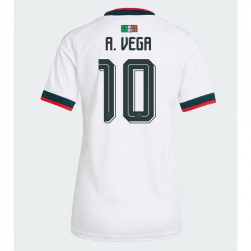 Billige Fotballdrakt Mexico Alexis Vega #10 Replika Bortedrakt Dame VM 2026 Kortermet Billige Fotballdrakt Mexico Alexis Vega #10 Replika Bortedrakt Dame VM 2026 Kortermet